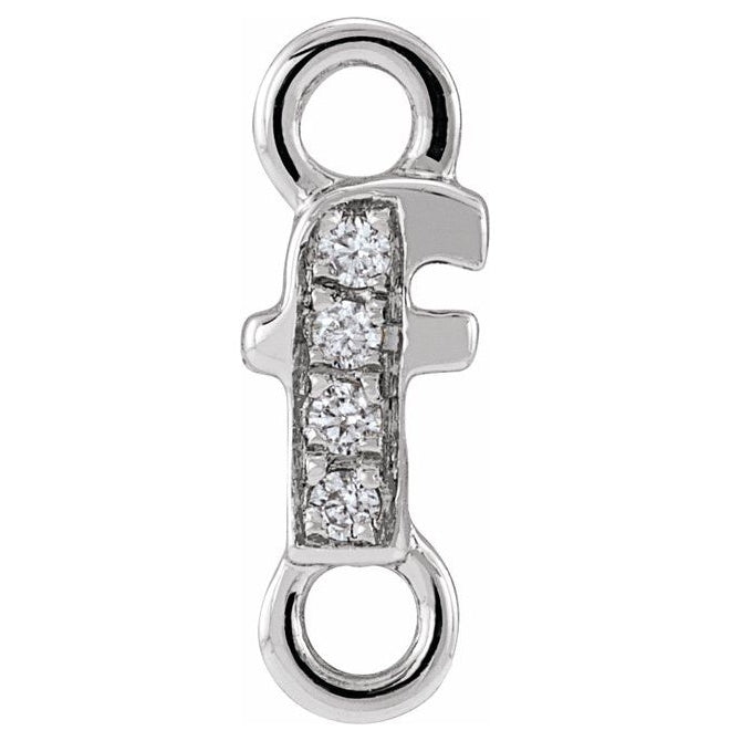 14K Yellow Or White Or Rose Gold  Petite Pave Round .75 Mm I1, G-H :: 0.03 Ctw Polished Natural Diamond Initial A Link