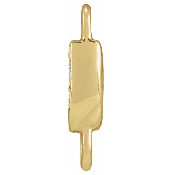 14K Yellow Or White Or Rose Gold  Petite Pave Round .75 Mm I1, G-H :: 0.03 Ctw Polished Natural Diamond Initial A Link