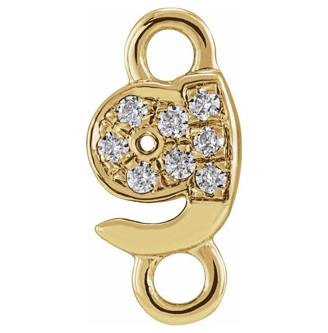14K Yellow Or White Or Rose Gold  Petite Pave Round .75 Mm I1, G-H :: 0.03 Ctw Polished Natural Diamond Initial A Link