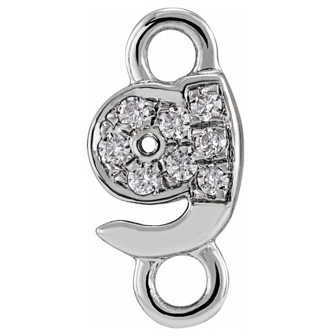 14K Yellow Or White Or Rose Gold  Petite Pave Round .75 Mm I1, G-H :: 0.03 Ctw Polished Natural Diamond Initial A Link