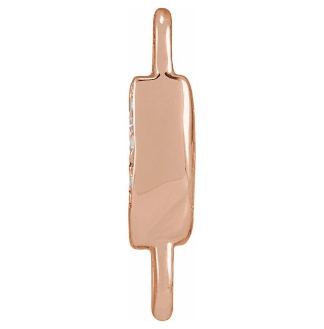 14K Yellow Or White Or Rose Gold  Petite Pave Round .75 Mm I1, G-H :: 0.03 Ctw Polished Natural Diamond Initial A Link