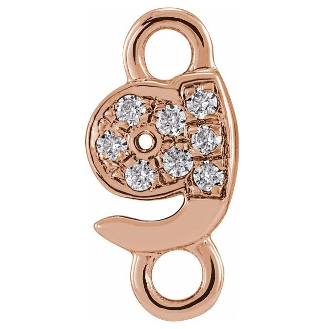 14K Yellow Or White Or Rose Gold  Petite Pave Round .75 Mm I1, G-H :: 0.03 Ctw Polished Natural Diamond Initial A Link
