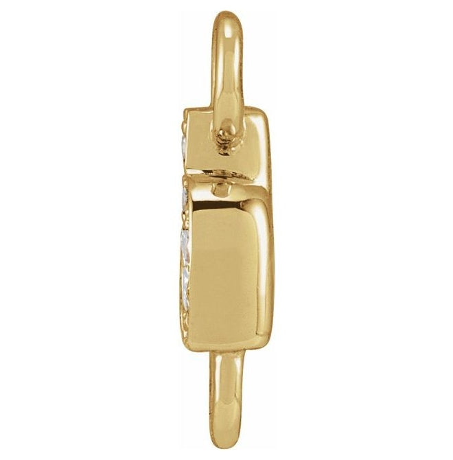 14K Yellow Or White Or Rose Gold  Petite Pave Round .75 Mm I1, G-H :: 0.03 Ctw Polished Natural Diamond Initial A Link