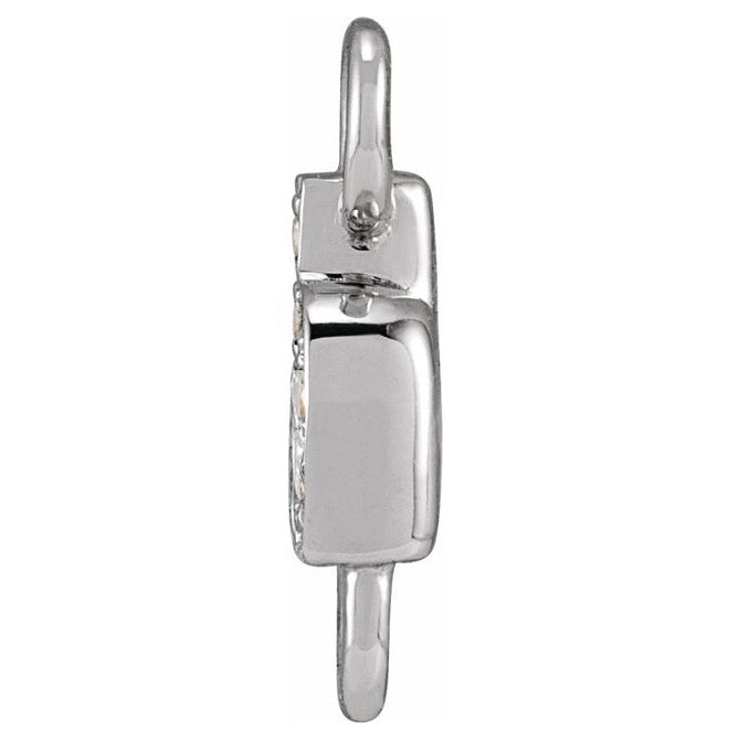 14K Yellow Or White Or Rose Gold  Petite Pave Round .75 Mm I1, G-H :: 0.03 Ctw Polished Natural Diamond Initial A Link