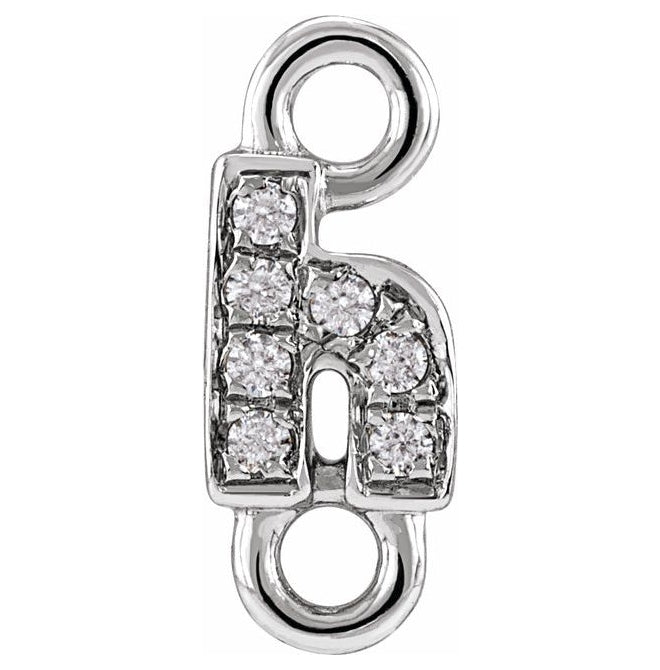 14K Yellow Or White Or Rose Gold  Petite Pave Round .75 Mm I1, G-H :: 0.03 Ctw Polished Natural Diamond Initial A Link