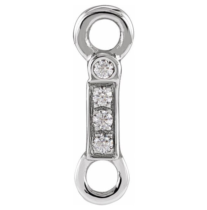 14K Yellow Or White Or Rose Gold  Petite Pave Round .75 Mm I1, G-H :: 0.03 Ctw Polished Natural Diamond Initial A Link