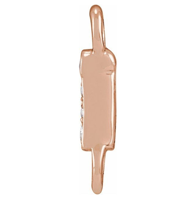 14K Yellow Or White Or Rose Gold  Petite Pave Round .75 Mm I1, G-H :: 0.03 Ctw Polished Natural Diamond Initial A Link