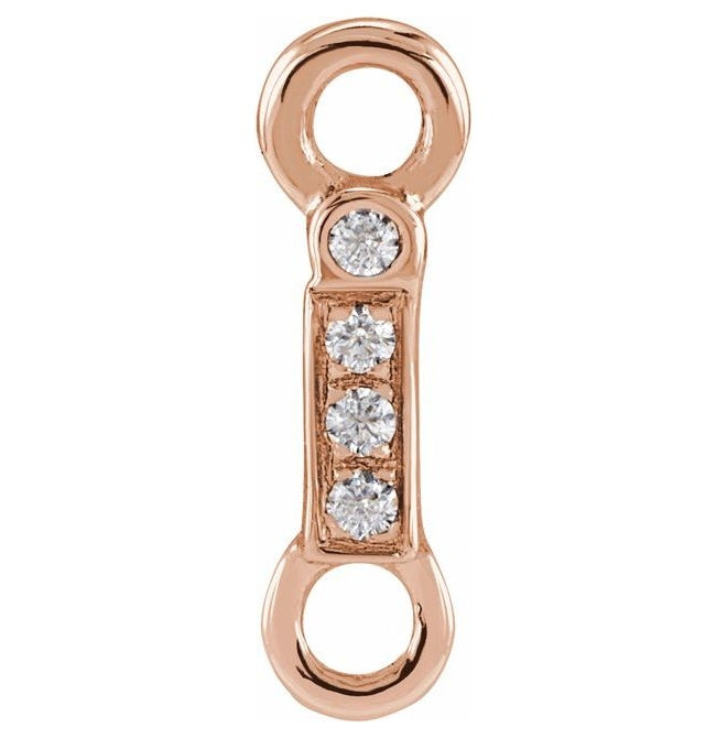 14K Yellow Or White Or Rose Gold  Petite Pave Round .75 Mm I1, G-H :: 0.03 Ctw Polished Natural Diamond Initial A Link