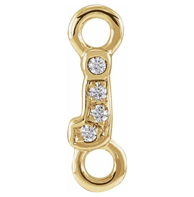 14K Yellow Or White Or Rose Gold  Petite Pave Round .75 Mm I1, G-H :: 0.03 Ctw Polished Natural Diamond Initial A Link