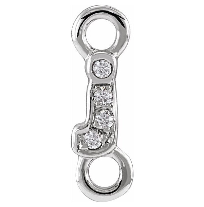 14K Yellow Or White Or Rose Gold  Petite Pave Round .75 Mm I1, G-H :: 0.03 Ctw Polished Natural Diamond Initial A Link