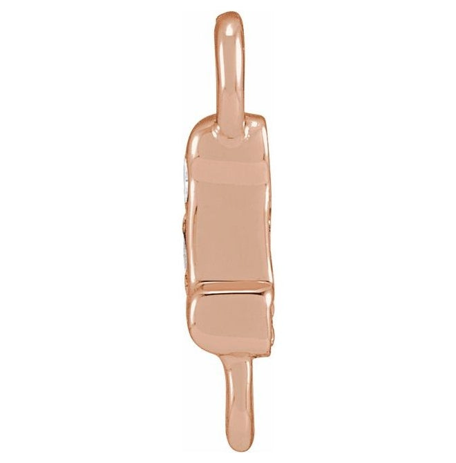 14K Yellow Or White Or Rose Gold  Petite Pave Round .75 Mm I1, G-H :: 0.03 Ctw Polished Natural Diamond Initial A Link