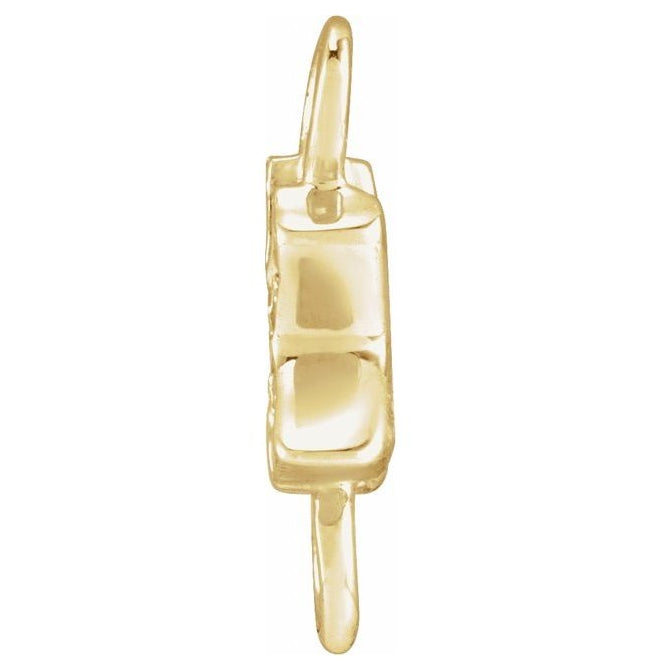 14K Yellow Or White Or Rose Gold  Petite Pave Round .75 Mm I1, G-H :: 0.03 Ctw Polished Natural Diamond Initial A Link