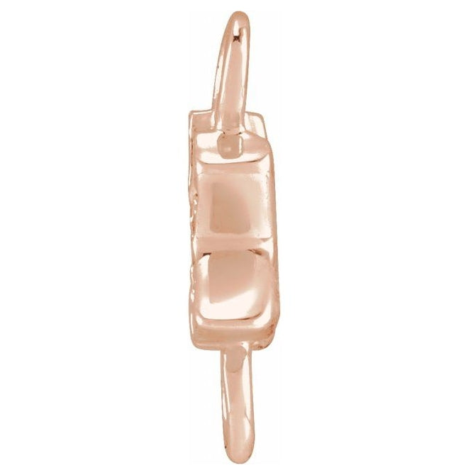 14K Yellow Or White Or Rose Gold  Petite Pave Round .75 Mm I1, G-H :: 0.03 Ctw Polished Natural Diamond Initial A Link