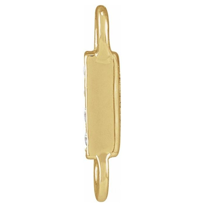 14K Yellow Or White Or Rose Gold  Petite Pave Round .75 Mm I1, G-H :: 0.03 Ctw Polished Natural Diamond Initial A Link