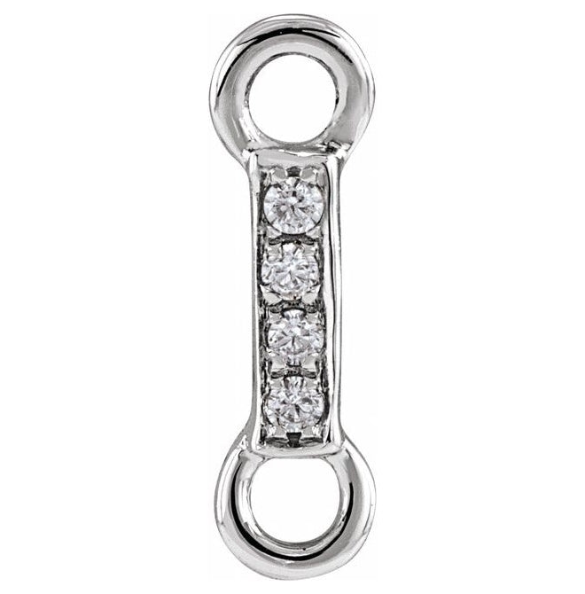 14K Yellow Or White Or Rose Gold  Petite Pave Round .75 Mm I1, G-H :: 0.03 Ctw Polished Natural Diamond Initial A Link