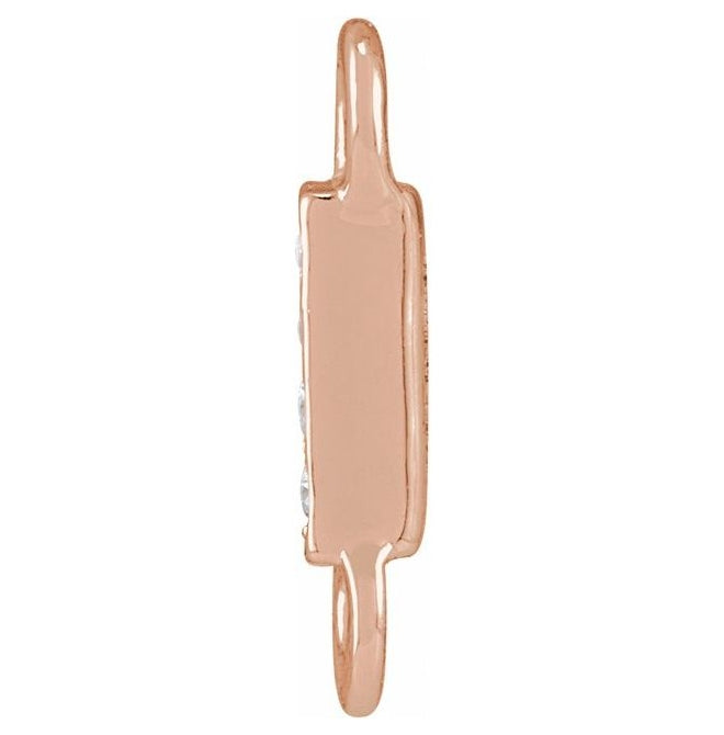 14K Yellow Or White Or Rose Gold  Petite Pave Round .75 Mm I1, G-H :: 0.03 Ctw Polished Natural Diamond Initial A Link