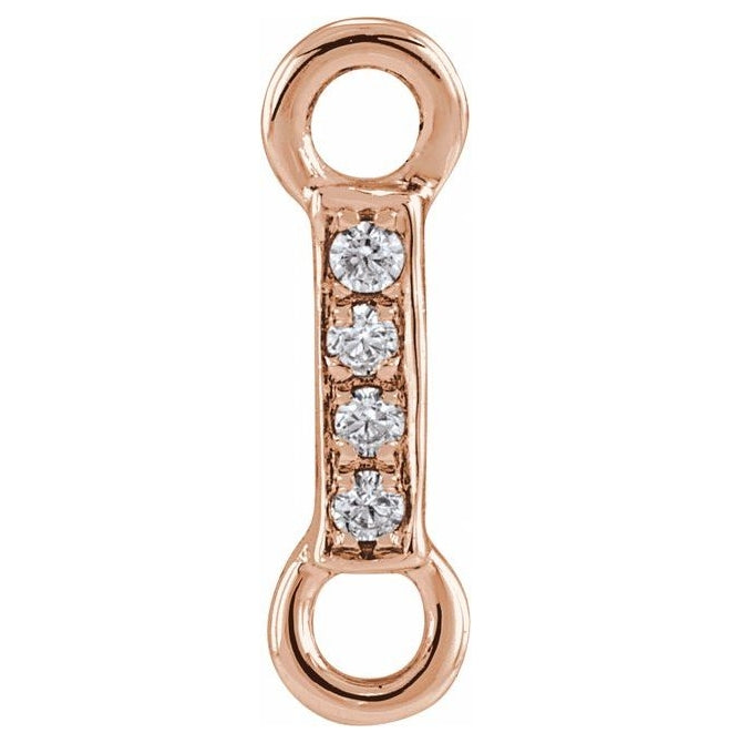14K Yellow Or White Or Rose Gold  Petite Pave Round .75 Mm I1, G-H :: 0.03 Ctw Polished Natural Diamond Initial A Link