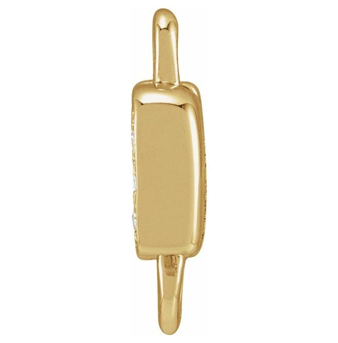 14K Yellow Or White Or Rose Gold  Petite Pave Round .75 Mm I1, G-H :: 0.03 Ctw Polished Natural Diamond Initial A Link