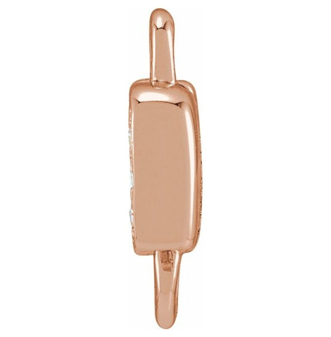 14K Yellow Or White Or Rose Gold  Petite Pave Round .75 Mm I1, G-H :: 0.03 Ctw Polished Natural Diamond Initial A Link