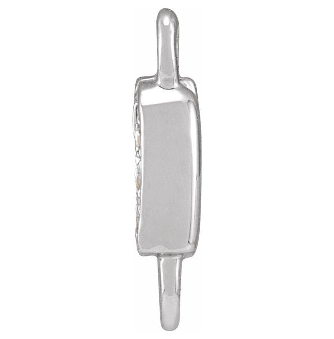 14K Yellow Or White Or Rose Gold  Petite Pave Round .75 Mm I1, G-H :: 0.03 Ctw Polished Natural Diamond Initial A Link