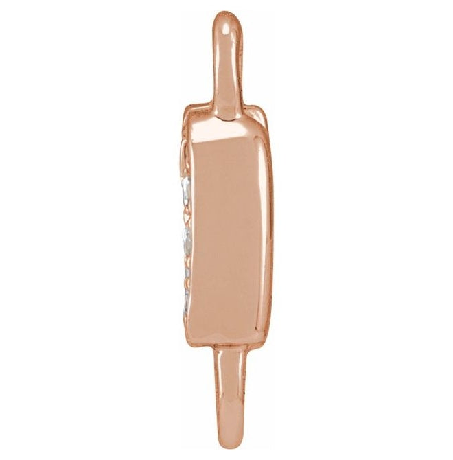 14K Yellow Or White Or Rose Gold  Petite Pave Round .75 Mm I1, G-H :: 0.03 Ctw Polished Natural Diamond Initial A Link
