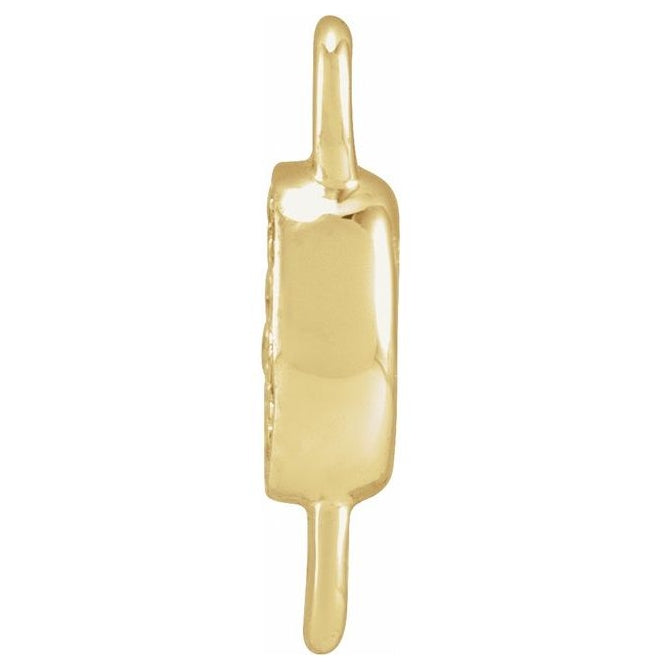 14K Yellow Or White Or Rose Gold  Petite Pave Round .75 Mm I1, G-H :: 0.03 Ctw Polished Natural Diamond Initial A Link