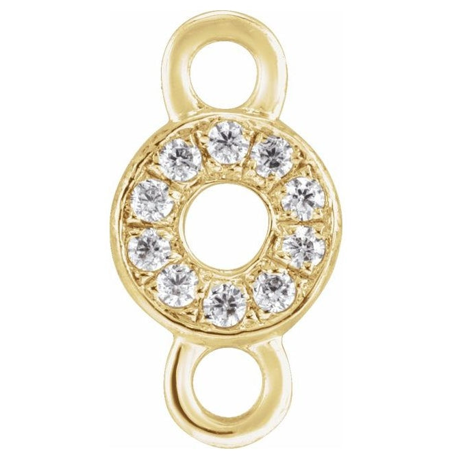 14K Yellow Or White Or Rose Gold  Petite Pave Round .75 Mm I1, G-H :: 0.03 Ctw Polished Natural Diamond Initial A Link