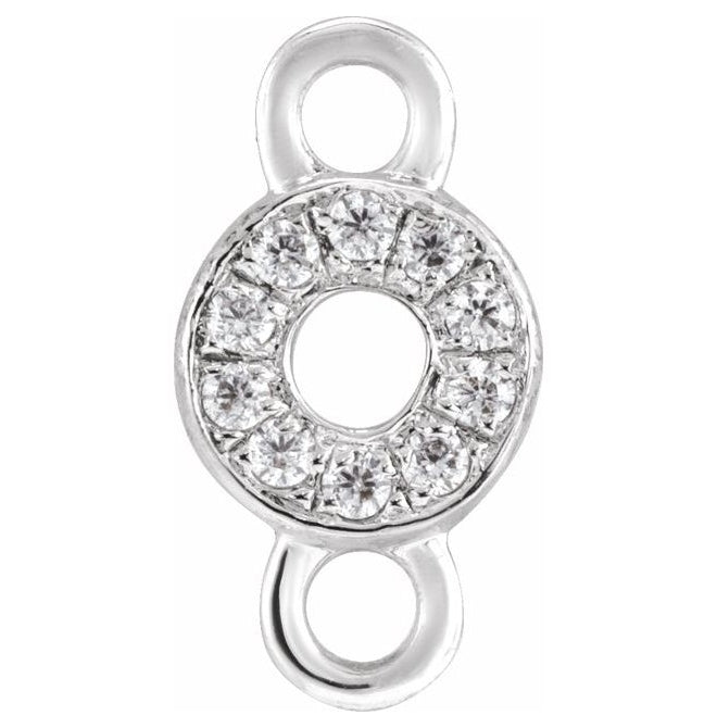 14K Yellow Or White Or Rose Gold  Petite Pave Round .75 Mm I1, G-H :: 0.03 Ctw Polished Natural Diamond Initial A Link