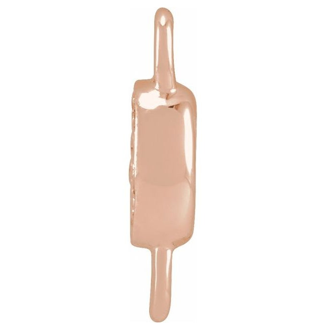 14K Yellow Or White Or Rose Gold  Petite Pave Round .75 Mm I1, G-H :: 0.03 Ctw Polished Natural Diamond Initial A Link