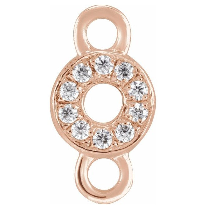 14K Yellow Or White Or Rose Gold  Petite Pave Round .75 Mm I1, G-H :: 0.03 Ctw Polished Natural Diamond Initial A Link