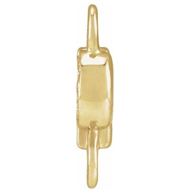 14K Yellow Or White Or Rose Gold  Petite Pave Round .75 Mm I1, G-H :: 0.03 Ctw Polished Natural Diamond Initial A Link