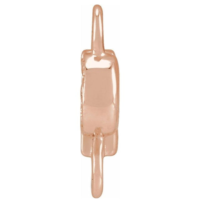 14K Yellow Or White Or Rose Gold  Petite Pave Round .75 Mm I1, G-H :: 0.03 Ctw Polished Natural Diamond Initial A Link