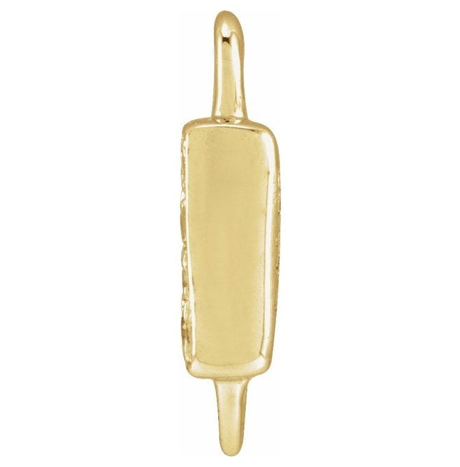 14K Yellow Or White Or Rose Gold  Petite Pave Round .75 Mm I1, G-H :: 0.03 Ctw Polished Natural Diamond Initial A Link