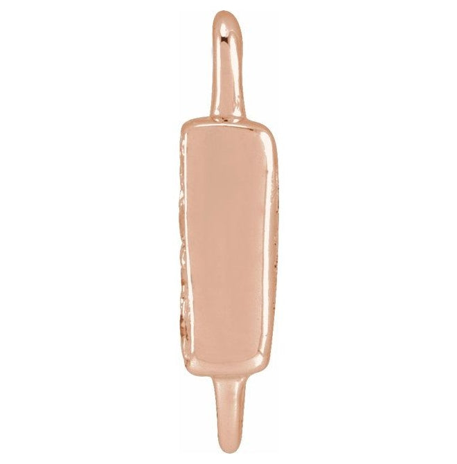 14K Yellow Or White Or Rose Gold  Petite Pave Round .75 Mm I1, G-H :: 0.03 Ctw Polished Natural Diamond Initial A Link