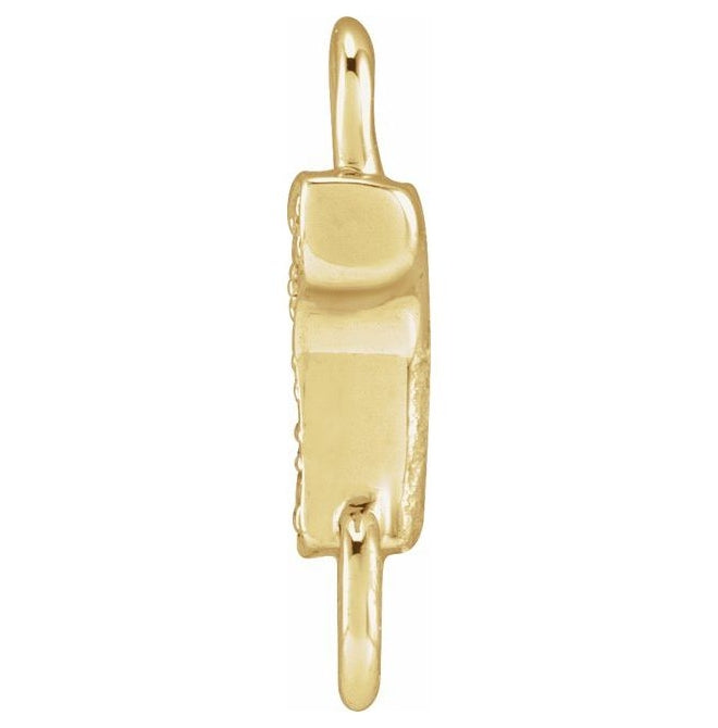 14K Yellow Or White Or Rose Gold  Petite Pave Round .75 Mm I1, G-H :: 0.03 Ctw Polished Natural Diamond Initial A Link