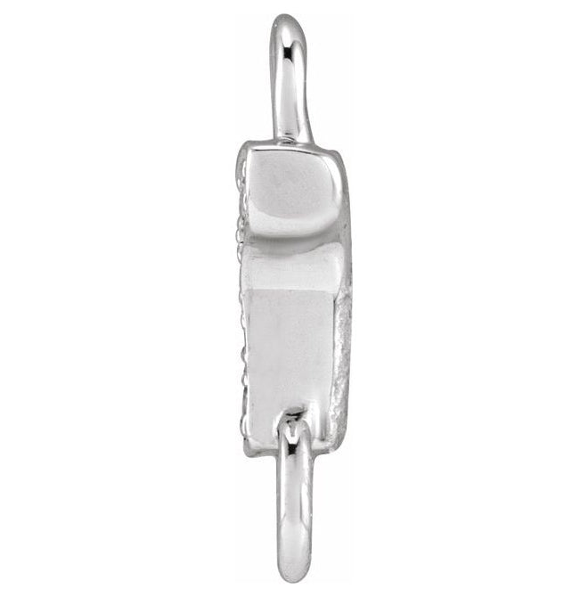 14K Yellow Or White Or Rose Gold  Petite Pave Round .75 Mm I1, G-H :: 0.03 Ctw Polished Natural Diamond Initial A Link