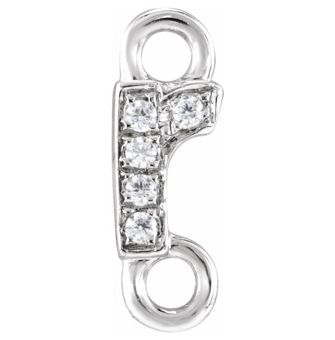 14K Yellow Or White Or Rose Gold  Petite Pave Round .75 Mm I1, G-H :: 0.03 Ctw Polished Natural Diamond Initial A Link