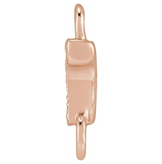 14K Yellow Or White Or Rose Gold  Petite Pave Round .75 Mm I1, G-H :: 0.03 Ctw Polished Natural Diamond Initial A Link