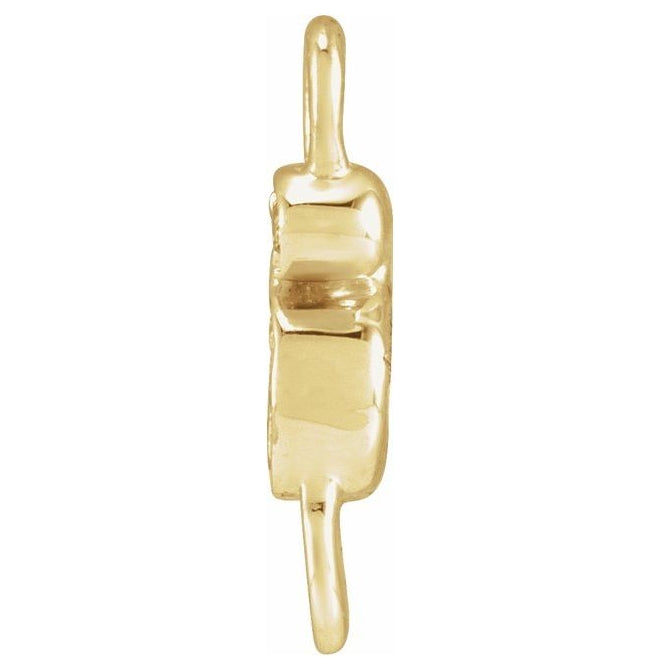 14K Yellow Or White Or Rose Gold  Petite Pave Round .75 Mm I1, G-H :: 0.03 Ctw Polished Natural Diamond Initial A Link