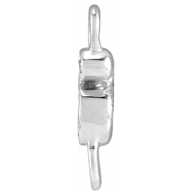 14K Yellow Or White Or Rose Gold  Petite Pave Round .75 Mm I1, G-H :: 0.03 Ctw Polished Natural Diamond Initial A Link