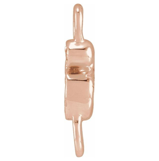 14K Yellow Or White Or Rose Gold  Petite Pave Round .75 Mm I1, G-H :: 0.03 Ctw Polished Natural Diamond Initial A Link
