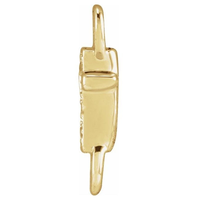 14K Yellow Or White Or Rose Gold  Petite Pave Round .75 Mm I1, G-H :: 0.03 Ctw Polished Natural Diamond Initial A Link