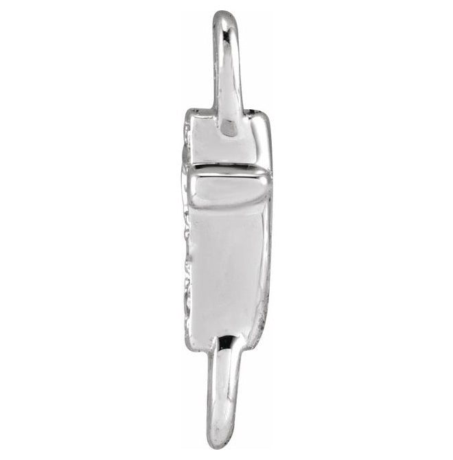 14K Yellow Or White Or Rose Gold  Petite Pave Round .75 Mm I1, G-H :: 0.03 Ctw Polished Natural Diamond Initial A Link