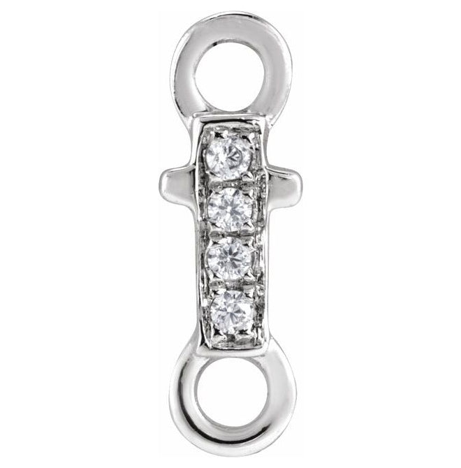 14K Yellow Or White Or Rose Gold  Petite Pave Round .75 Mm I1, G-H :: 0.03 Ctw Polished Natural Diamond Initial A Link