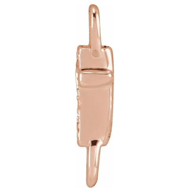 14K Yellow Or White Or Rose Gold  Petite Pave Round .75 Mm I1, G-H :: 0.03 Ctw Polished Natural Diamond Initial A Link