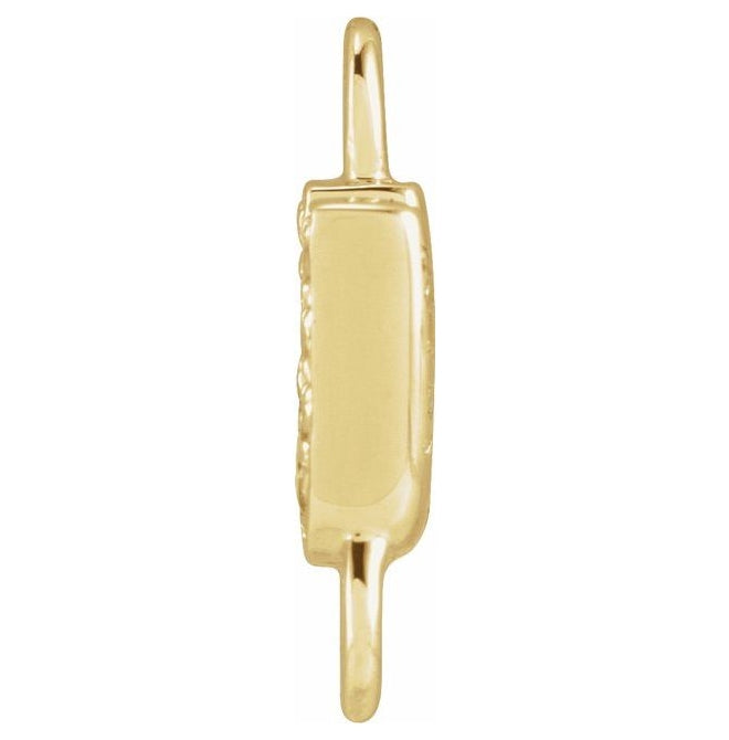 14K Yellow Or White Or Rose Gold  Petite Pave Round .75 Mm I1, G-H :: 0.03 Ctw Polished Natural Diamond Initial A Link