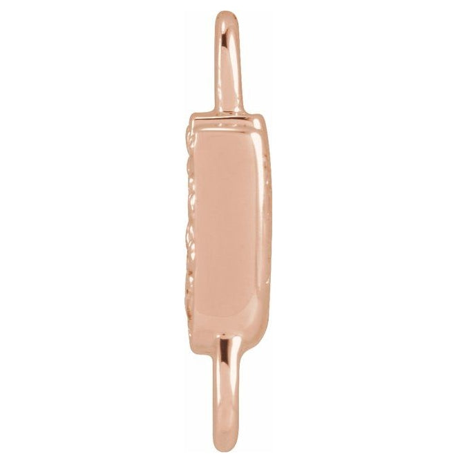 14K Yellow Or White Or Rose Gold  Petite Pave Round .75 Mm I1, G-H :: 0.03 Ctw Polished Natural Diamond Initial A Link