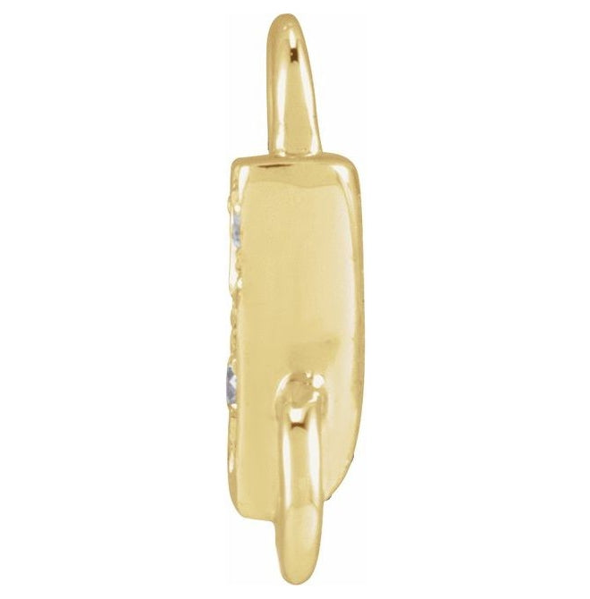 14K Yellow Or White Or Rose Gold  Petite Pave Round .75 Mm I1, G-H :: 0.03 Ctw Polished Natural Diamond Initial A Link