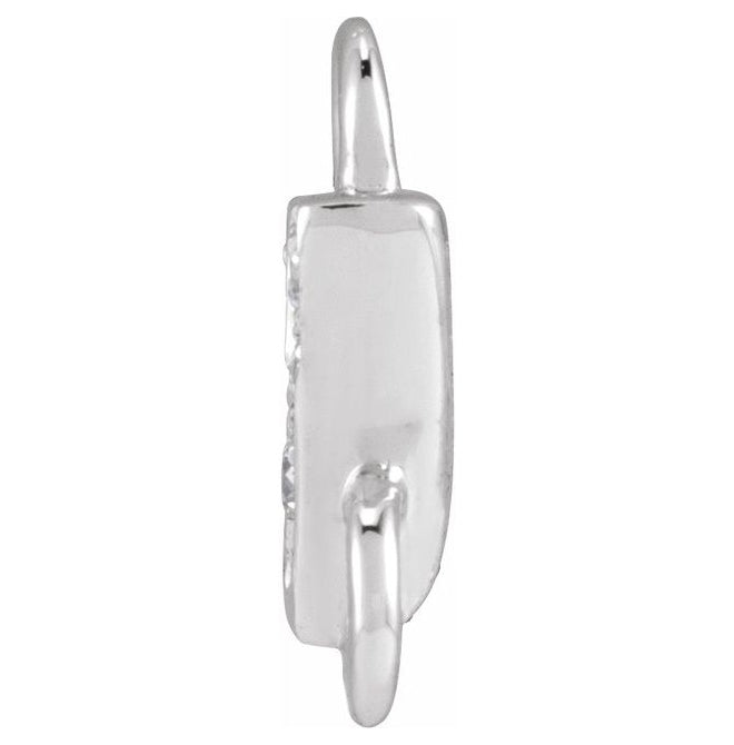 14K Yellow Or White Or Rose Gold  Petite Pave Round .75 Mm I1, G-H :: 0.03 Ctw Polished Natural Diamond Initial A Link