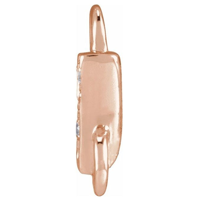 14K Yellow Or White Or Rose Gold  Petite Pave Round .75 Mm I1, G-H :: 0.03 Ctw Polished Natural Diamond Initial A Link